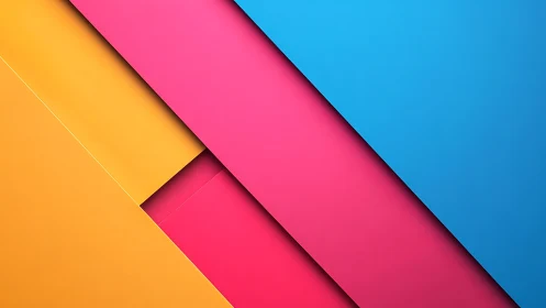 Colorful diagonal paper layers in a cheerful abstract scene.