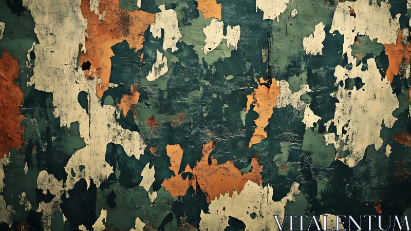 Weathered Peeling Paint Texture in Rustic Abstract Style.