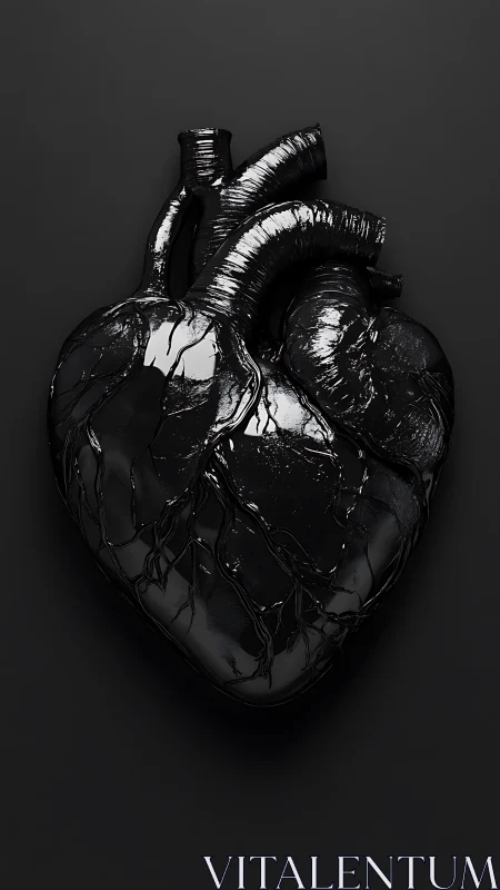 Obsidian Heartbeat: Black Arterial Pulse in Void.