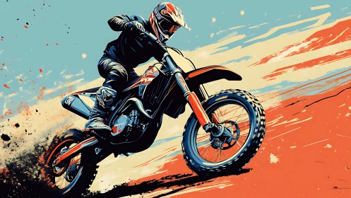 Dust-slinging rider carves neon trails across painted earth