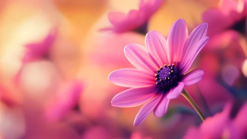 Magenta Daisy Flower in Soft Focus Bloom.