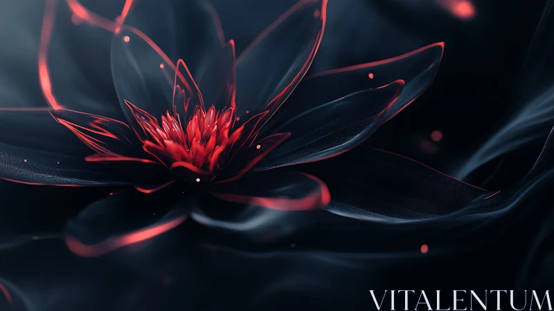 Translucent neon lotus rendered with high-contrast luminance gradients.