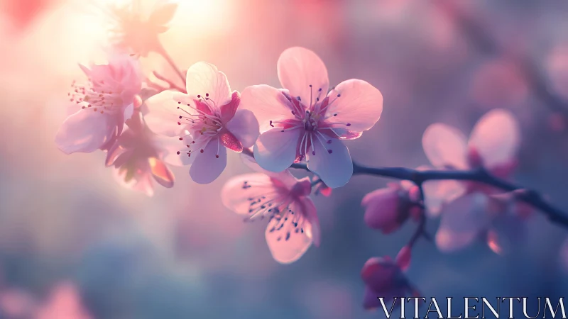 Blossoms Dance Through Golden Hour Reverie