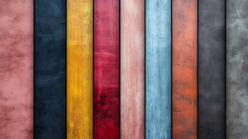 Vertical textured color panels forming striped abstract wall.