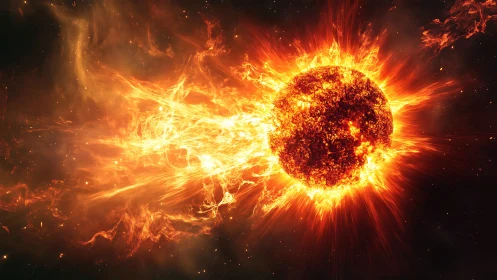 Solar stormball hurls molten music across the silent void