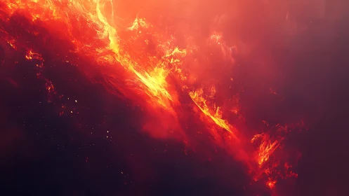 Fiery cosmic explosion in abstract digital art style.