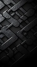 Dark metallic interlocking geometric bars pattern design.