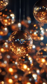 Midnight disco orbs shimmer like tiny molten cityscapes