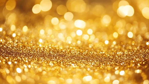 Sparkling Gold Glitter Abstract Background with Bokeh Effect.