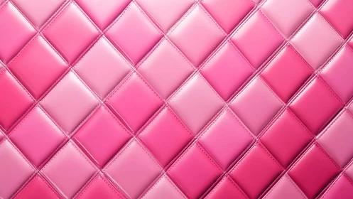 Pink quilted surface forms uniform padded diamond grid