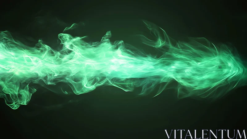 Vivid Green Energy Stream in Abstract Digital Art Style.