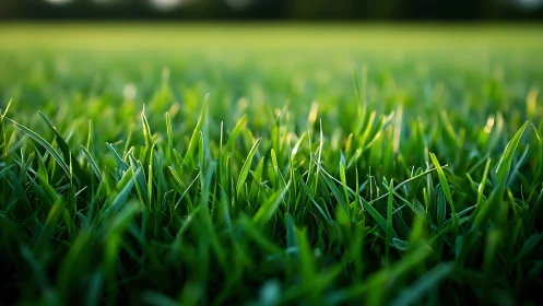Morning chorus of bright green blades in soft meadow hush.