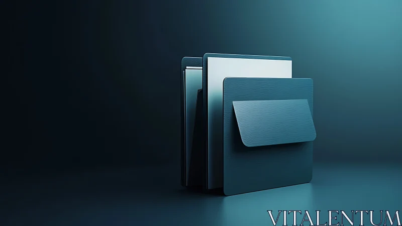 Minimalist teal document folders embody modern digital storage