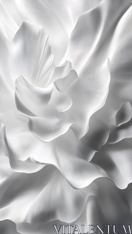 Monochrome close-up of layered abstract petal structures.