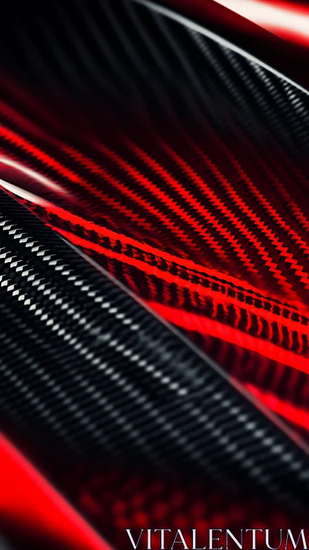 Carbon fiber waves under red neon reflective highlights.