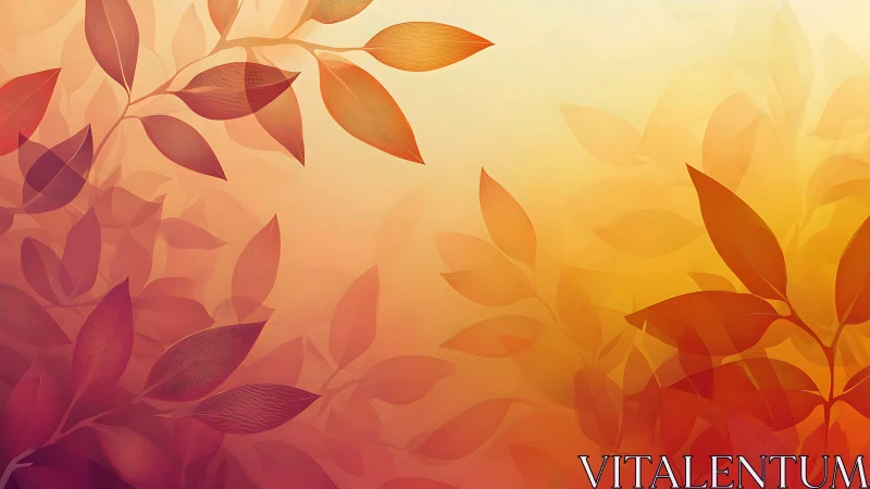 Abstract gradient foliage background in warm autumn tones.