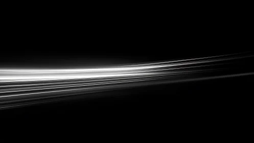 Minimalist horizontal white light streaks on black background.