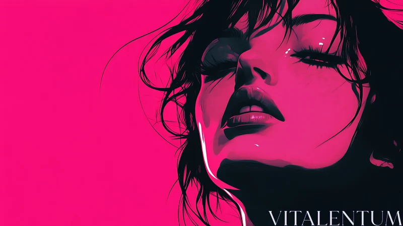 Neon-drenched portrait exhales slow-motion electric quiet