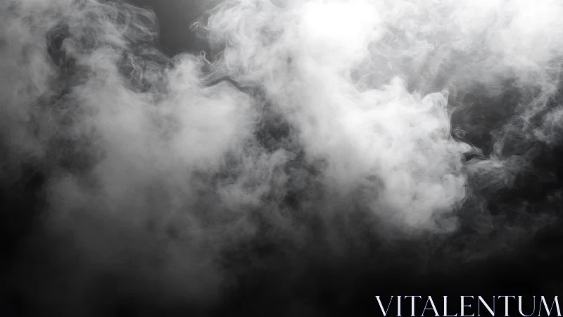 Volumetric white smoke plumes in high contrast black void