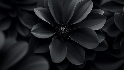 Monochrome Flower Close-up with Detailed Petals.