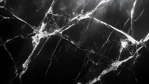 Bold black marble surface welcomes bright white veining