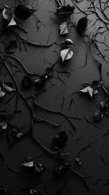 Midnight ivy murmurs across a velvet black silence.