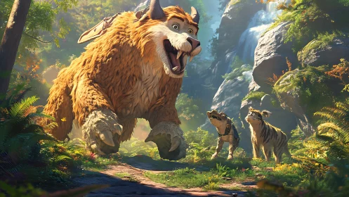 High-resolution digital rendering of animated bovine creature with anthropomorphic features displayi