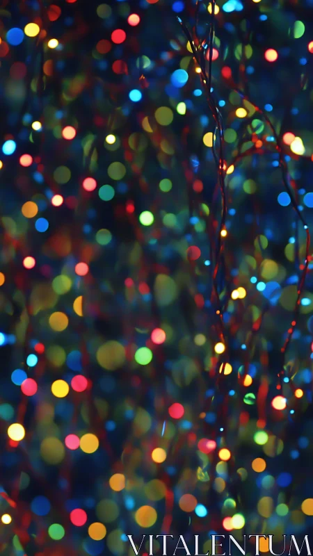 Colorful fairy lights dissolve into dreamy festive constellations