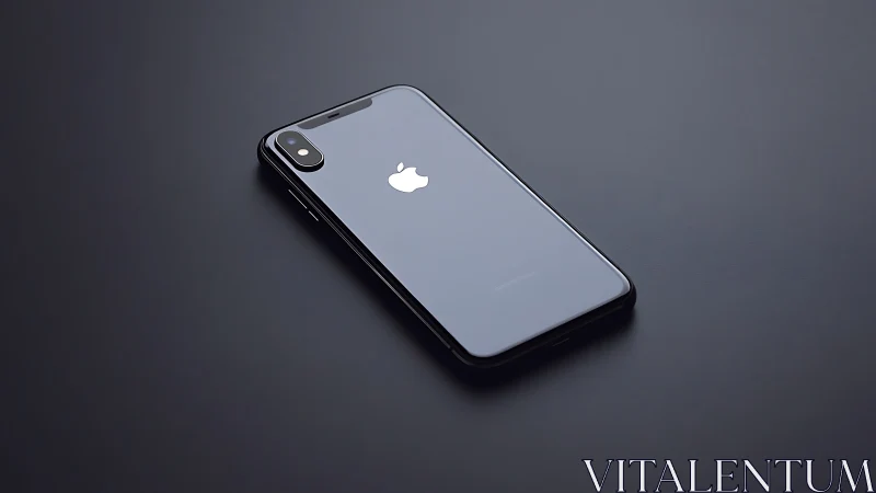 iPhone X smartphone displayed on neutral gray surface background