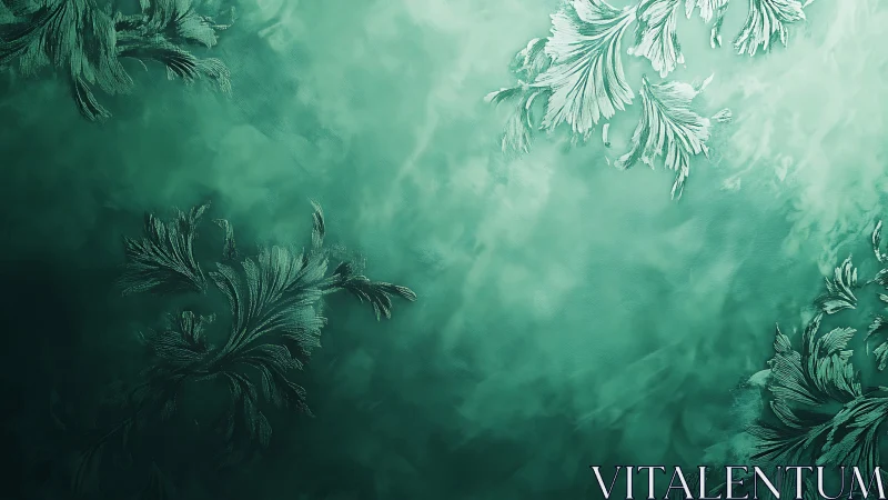 Frosted emerald currents with swirling botanical whispers.