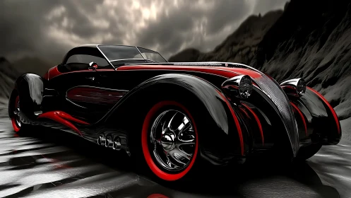 Midnight hot-rod phantom prowls a storm-slicked valley road