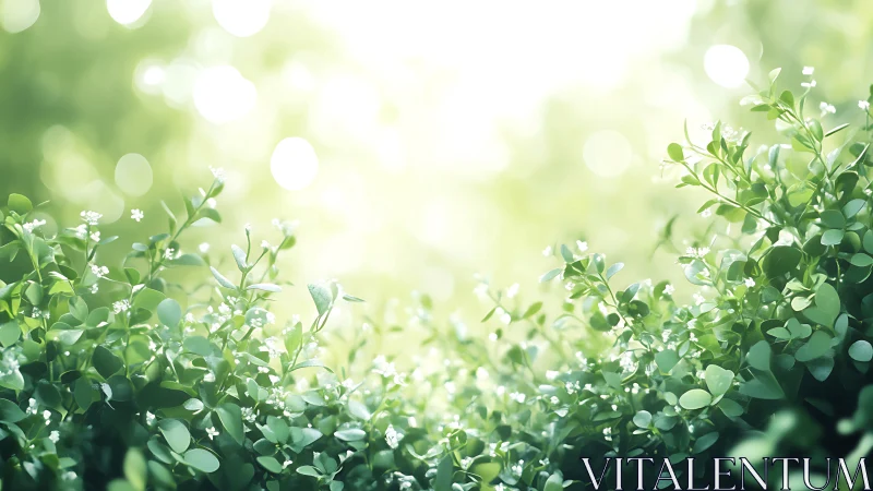 Morning hush over tiny wildflowers and whispering leaves.