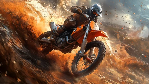 Mudstorm rider carving wildfire trails through the chaos.