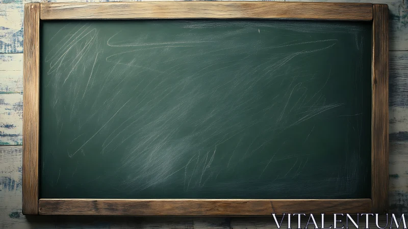 Quiet classroom chalkboard waits patiently for new ideas to grow