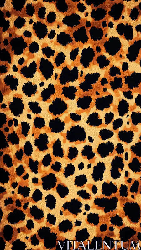 Vibrant Leopard Print Pattern in Orange and Black.