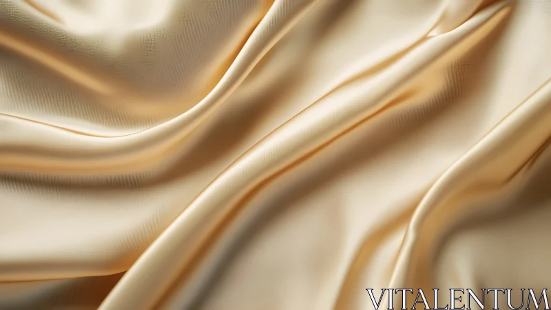 Elegant Waves of Cream and Gold Silk Flowing Together