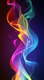 Chromatic light trails forming intertwined translucent ribbons