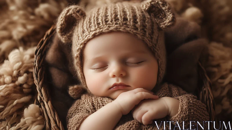 Slumber's Portrait: Newborn Bear Nap Magic.