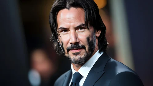 Brooding suited figure carves sharp focus from soft lights