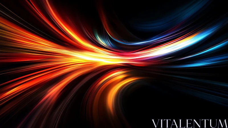 Dynamic streaks of light in vibrant abstract digital art style.