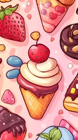 Sweet Ice Cream Dreams in a Colorful Candy Garden.