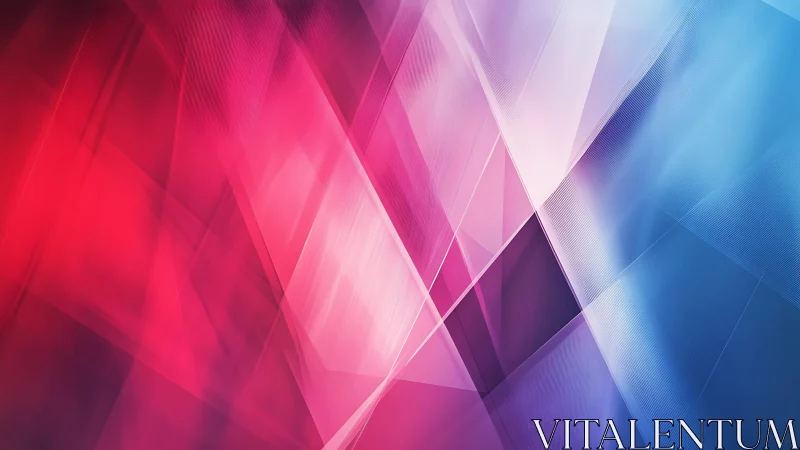 Abstract geometric background with vibrant pink and blue gradients.
