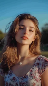 Sunlit outdoor portrait renders soft-focus feminine elegance