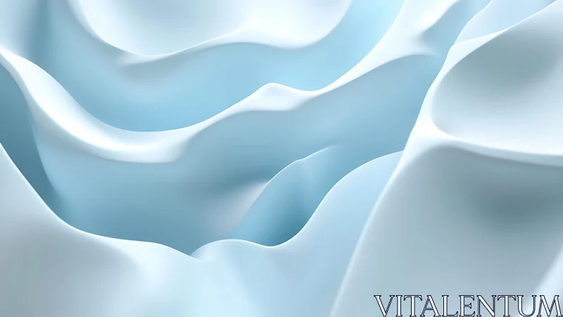 Soft Blue Abstract Waves Digital Art with Smooth Gradient Effect.