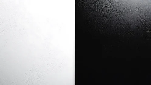 Monochrome dual-texture wall divides light and shadow.