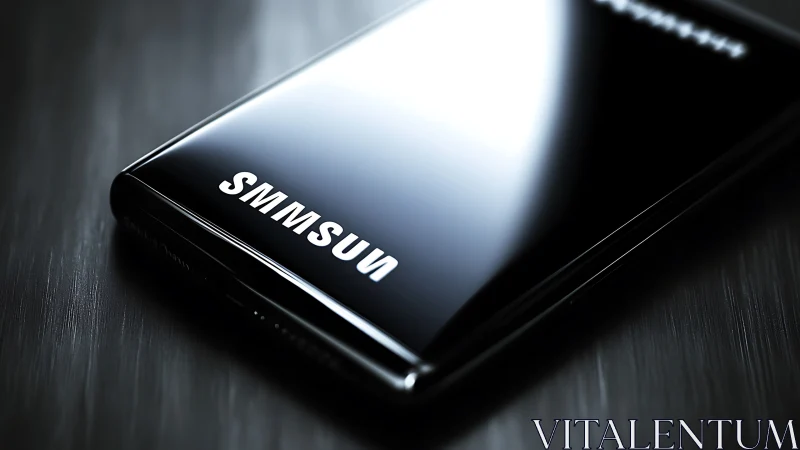 Midnight Samsung Awakens: Sleek Device Glows Alone.