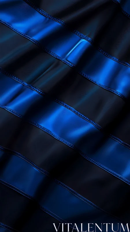 Folded metallic blue ribbon stripes in diagonal pattern.