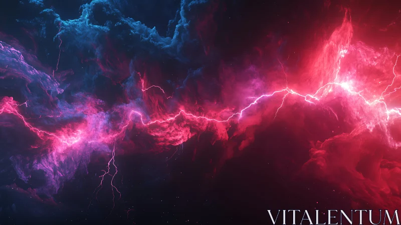 Digital nebula storm with electric magenta fracture lighting.