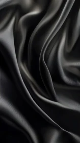 Microscopic luminance gradients on folded obsidian textile.