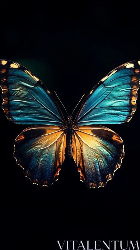 Luminous twilight butterfly stitches fire and ocean together